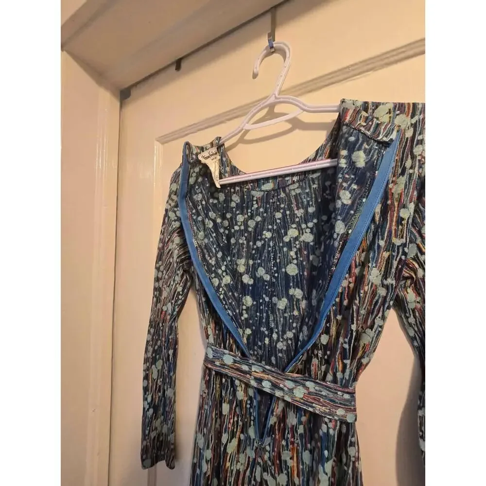 Vintage Diane Von Furstenberg 1960s Painters pattern dress Made in Italy size 6